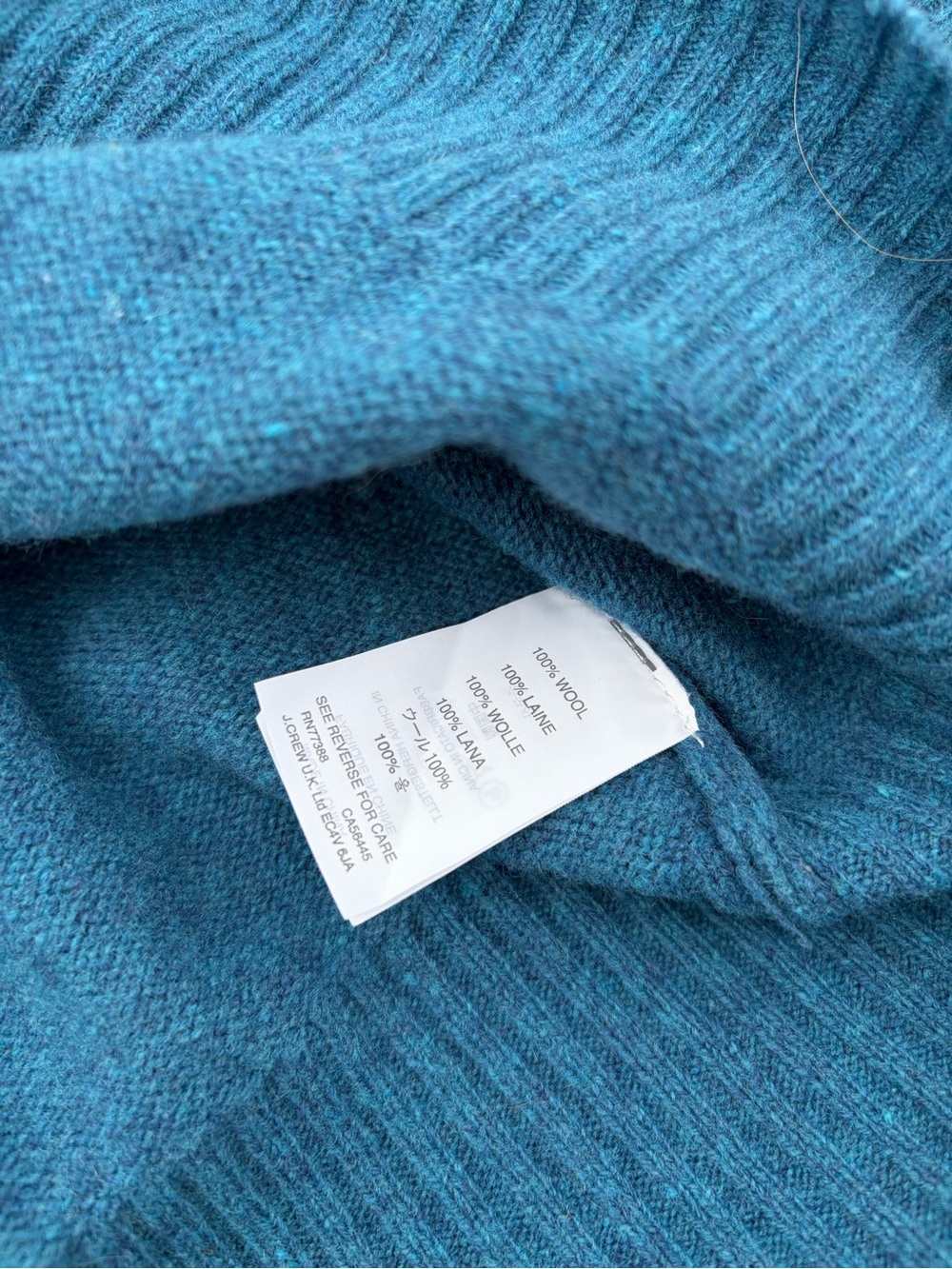 J.Crew 100% Wool Sweater Womens S Teal Blue Crewneck Raglan Pullover - Picture 4 of 5